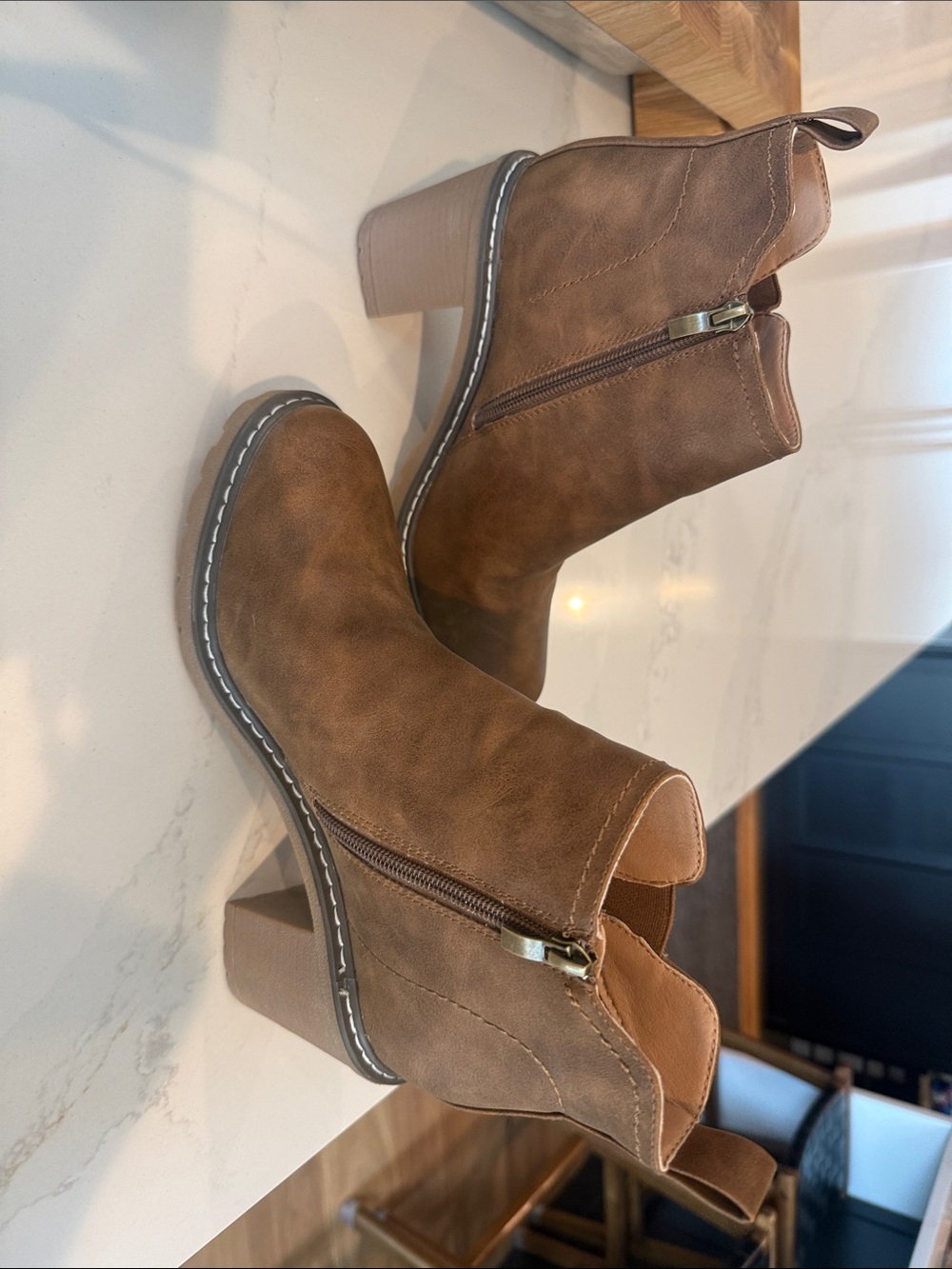 Corkys Brown Women's Block Heel Ankle Boots - Unbranded, size 9, NWOT